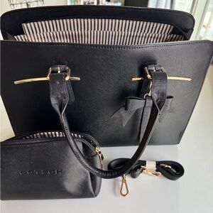 Elegant Black Tote Bag Set